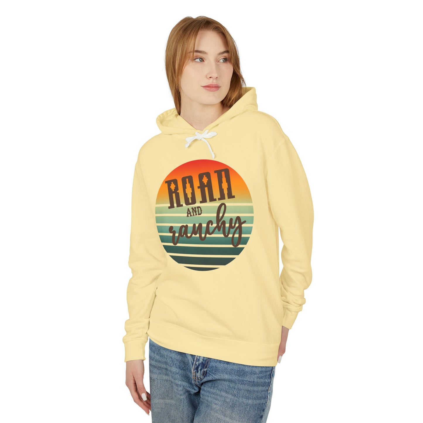 The Best Pullover Ever ~~Western Roan and Ranchy  Lightweight Hooded Sweatshirt, Great for Rodeos, Cool Nights, Bonfires, Lake, Beach, River