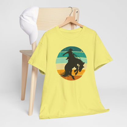 Ride It! Retro Cowboy Unisex Heavy Cotton Tee Rodeo, Honky Tonk,  Concert, County Fair -Great Layering Tee.  8 Great Colors to Choose From