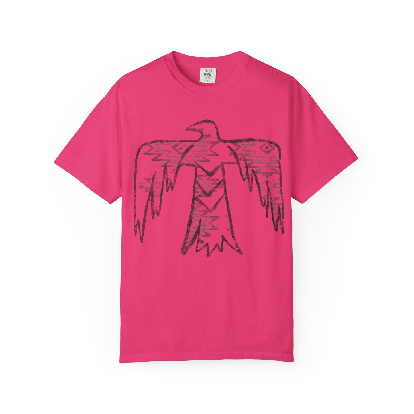 American Indian Thunderbird Grunge Unisex Garment-Dyed T-Shirt with Artistic Design, Casual Wear, Boho Style,  Graphic Tee, Eco-Friendly Fashion, Unique Gift For Her