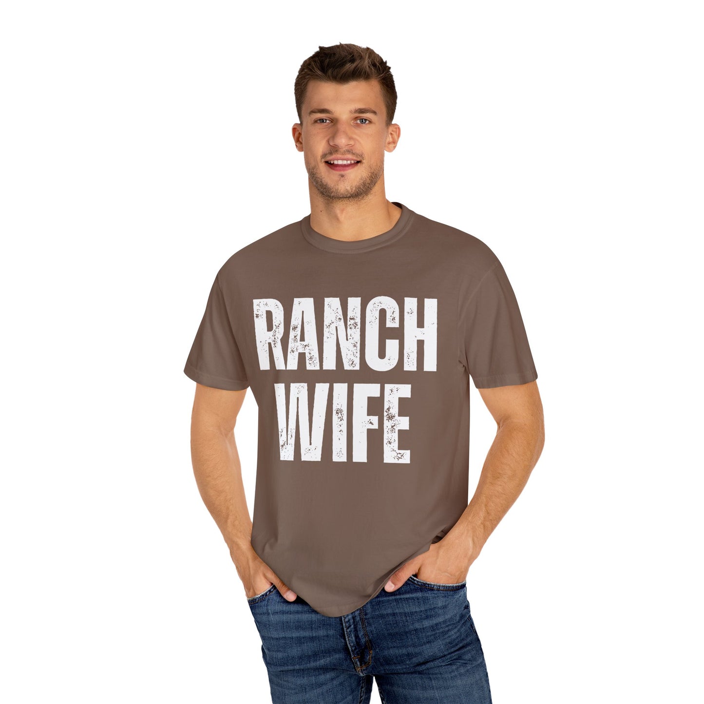 Distressed Retro Chic Ranch Wife T-Shirt, Western Tee for Farm Girls,  Ranch Life Style Shirt, Perfect for Rodeos Casual