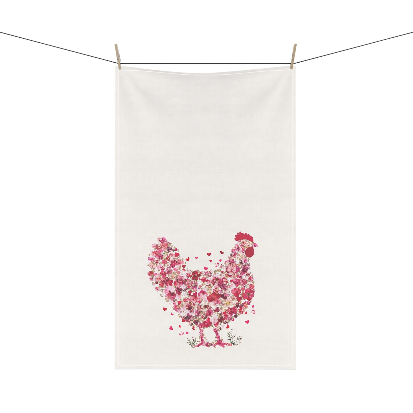 Charming Floral Chicken Tea Towels | Kitchen Decor, Farmhouse Style, Gift for Home Chef, Housewarming, Spring Decor Rooster Towel, Chicken Kitchen