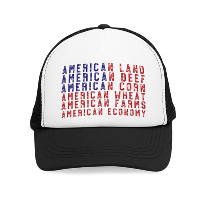 American Made, This Hat Says It All!!! American Pride, Patriotic Mesh Cap – Red White and Blue Trucker Hat, Wheat, Farm, Beef, Corn
