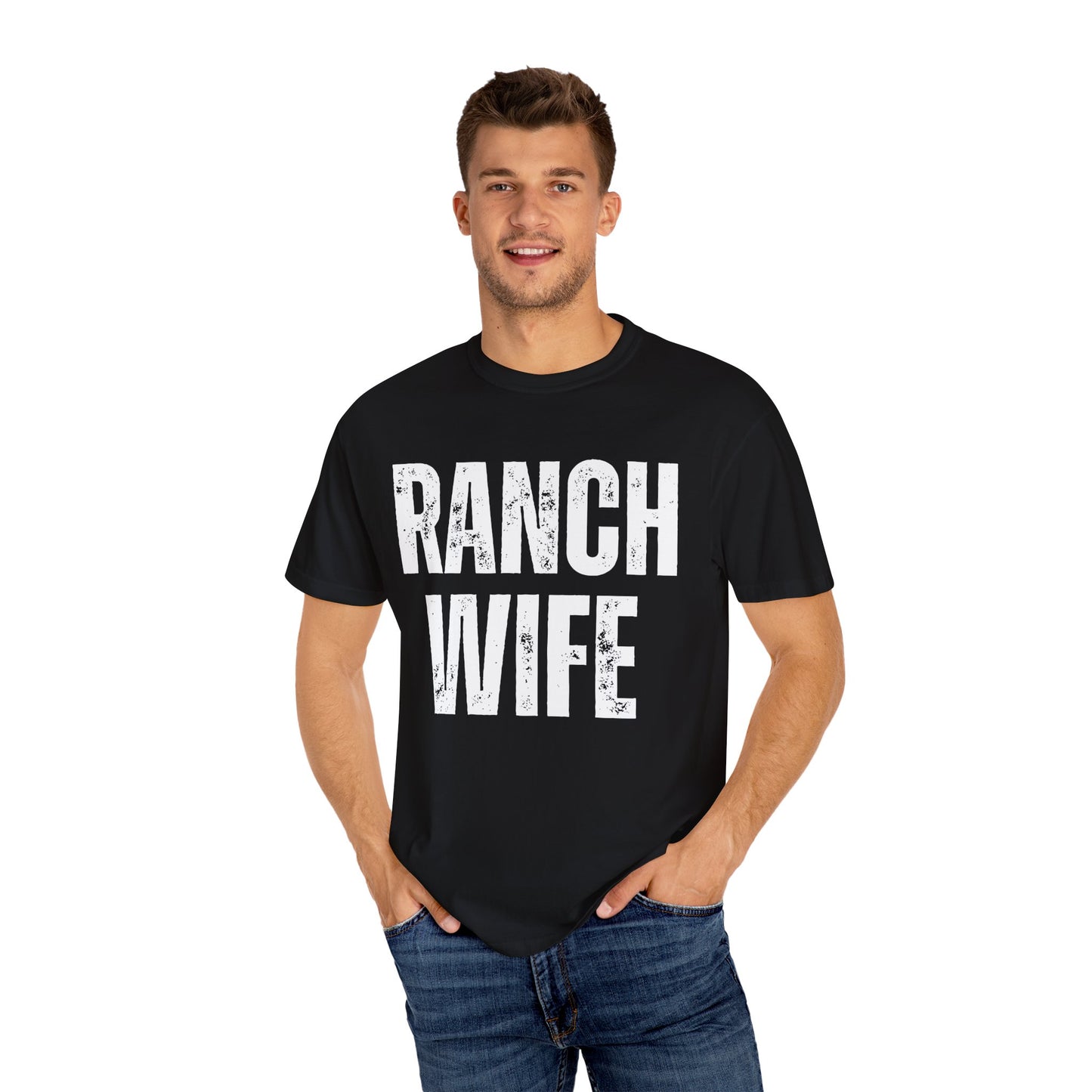 Distressed Retro Chic Ranch Wife T-Shirt, Western Tee for Farm Girls,  Ranch Life Style Shirt, Perfect for Rodeos Casual