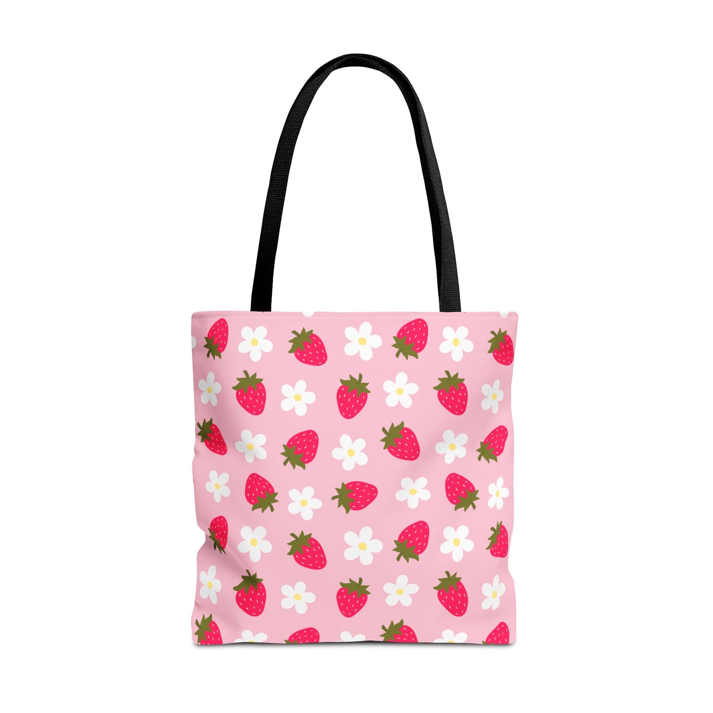 Adorable Strawberry Floral Tote Bag - Perfect for Summer Outings, Farmers' Markets, Festivals, Garage Sales, Grocery, Kids, Lake, River, Pool, Beach Bag