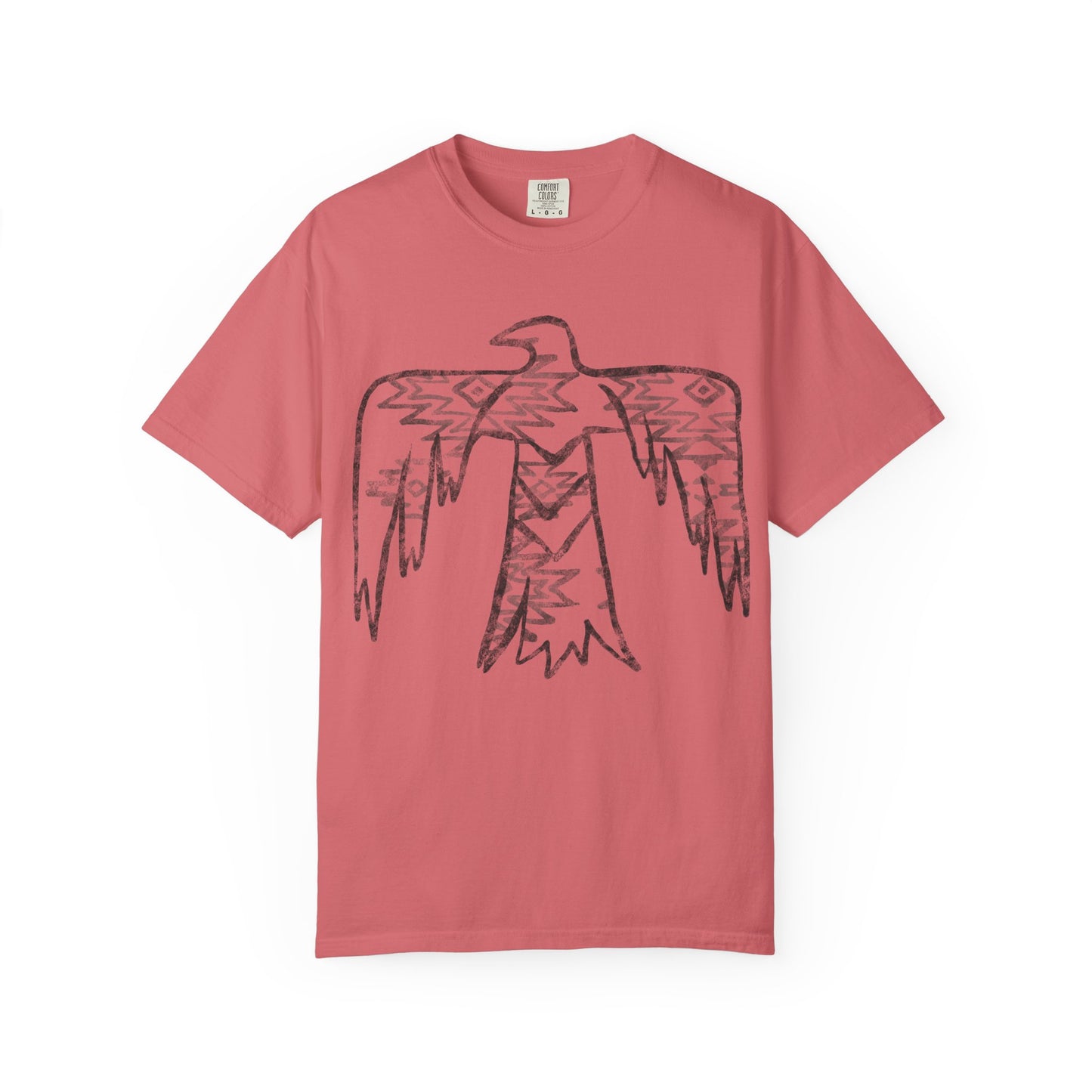 American Indian Thunderbird Grunge Unisex Garment-Dyed T-Shirt with Artistic Design, Casual Wear, Boho Style,  Graphic Tee, Eco-Friendly Fashion, Unique Gift For Her