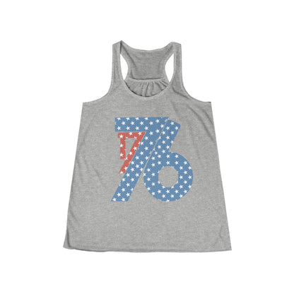 1776 Patriotic Women's Flowy Racerback Tank, Fourth of July Racerback Tank, Flowy Top, Casual Wear, Independence Day Apparel 4th of July USA