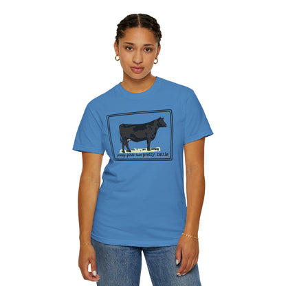 Pretty Girls Run Pretty Cattle - Casual Cow Graphic T-Shirt - Farm Momma, FFA, Summer, Show Cattle, Sale Barn - Multiple Colors