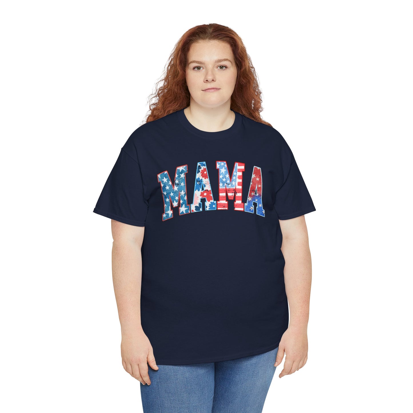 New Patriotic Mama Tee, 4th of July Cotton Shirt,  4th of July, Independence Day Outfit, Casual Summer Wear, Family Reunion