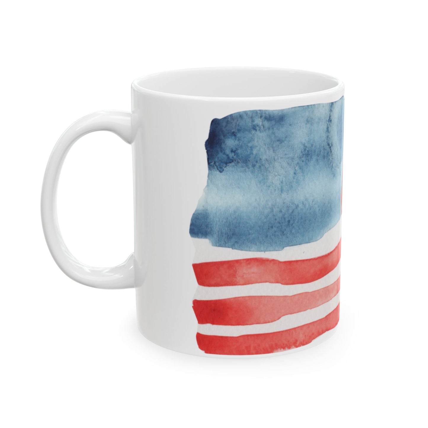 Old Glory Coffee Mug - Patriotic Ceramic Mug - 11oz & 15oz | American Flag Design | Perfect for Independence Day, Memorial Day, Gift for Veterans, Coffee Lover