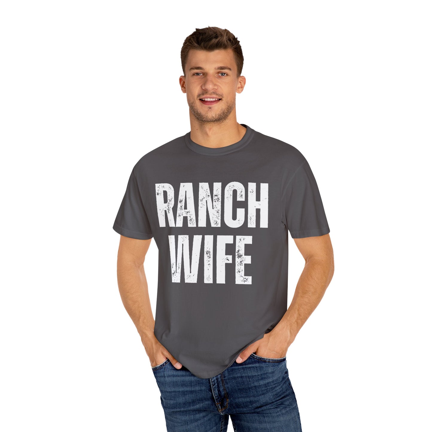 Distressed Retro Chic Ranch Wife T-Shirt, Western Tee for Farm Girls,  Ranch Life Style Shirt, Perfect for Rodeos Casual