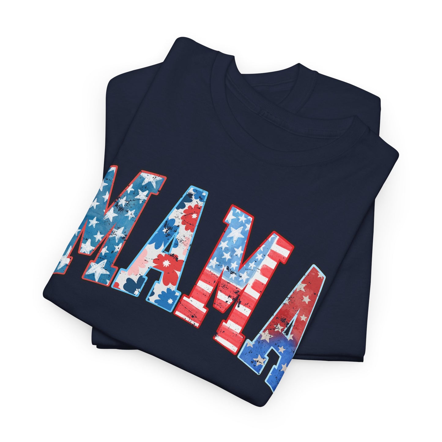 New Patriotic Mama Tee, 4th of July Cotton Shirt,  4th of July, Independence Day Outfit, Casual Summer Wear, Family Reunion