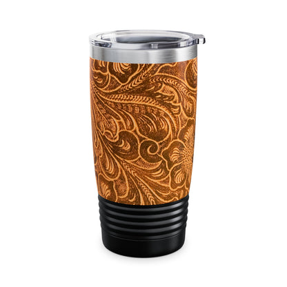 Vintage Leather Look Ringneck Tumbler | Western Style Travel Mug, Leather Gift,  Coffee Mug, Leather Stamped, Tooled Leather Look, Great Fathers Day Gift