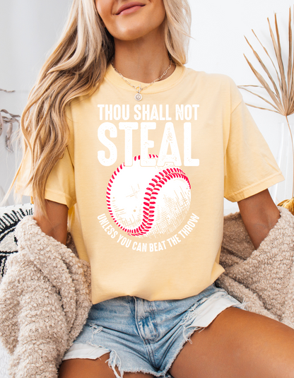 Baseball / Softball Christian Unisex T-shirt - Thou Shall Not Steal Design