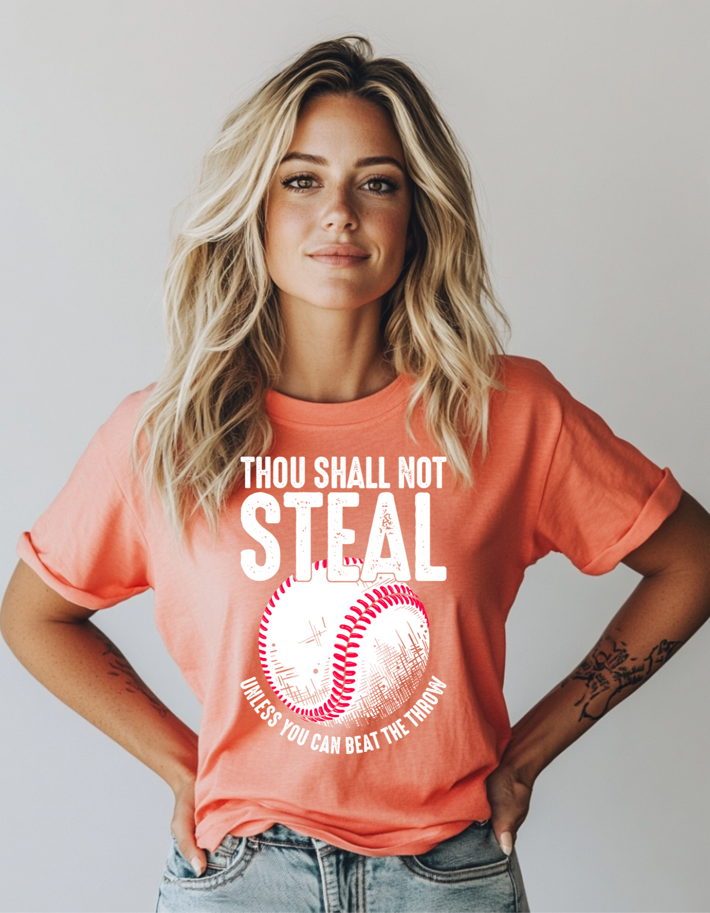 Baseball / Softball Christian Unisex T-shirt - Thou Shall Not Steal Design