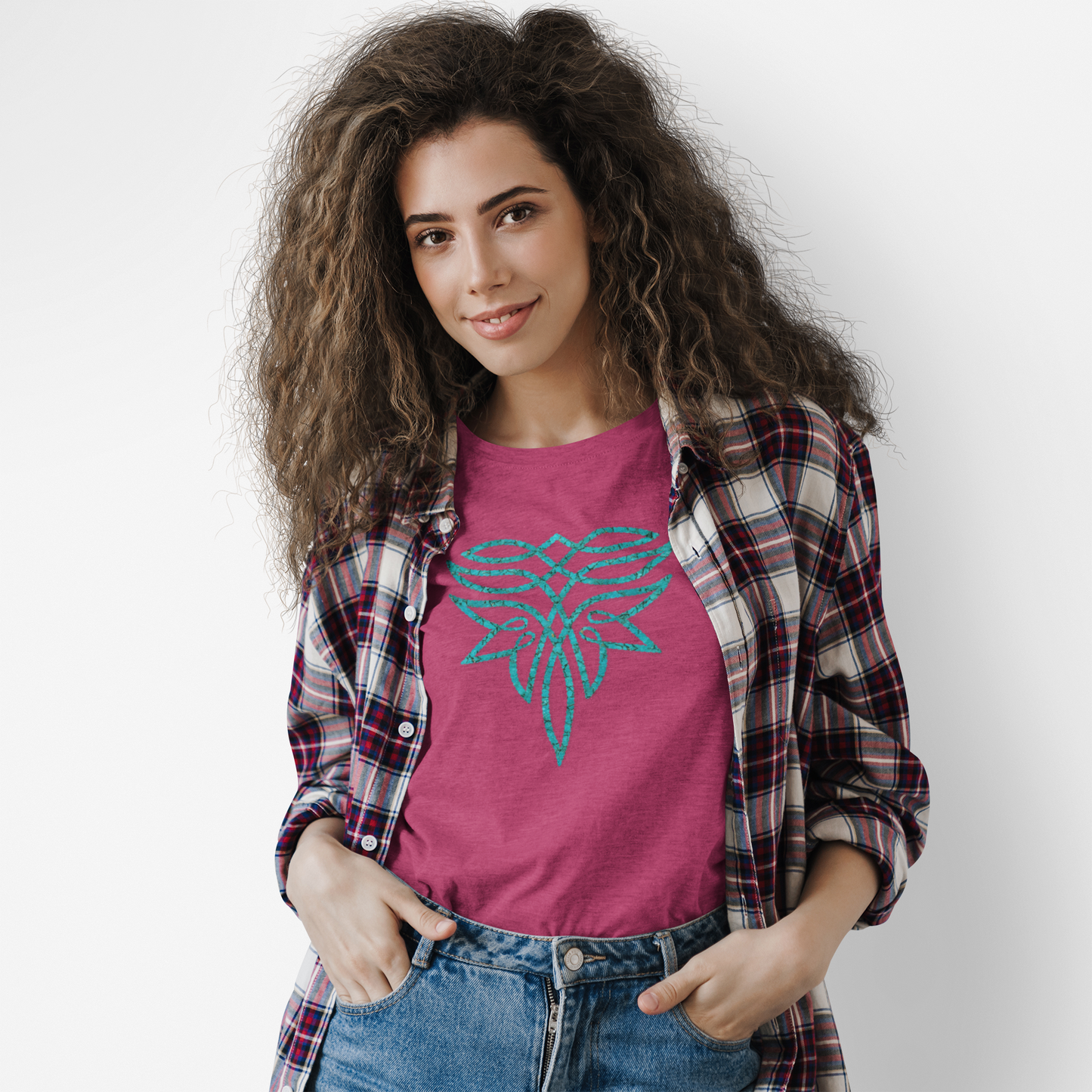 Who doesn't love turquoise? Especially in boot stitch... this berry tee will be your new fav