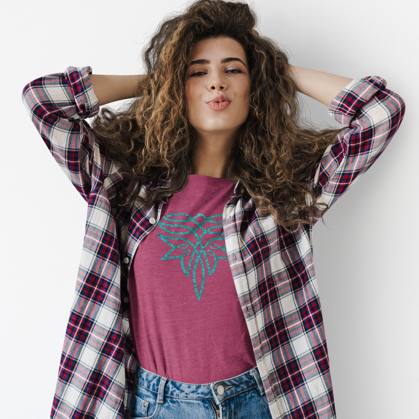 Who doesn't love turquoise? Especially in boot stitch... this berry tee will be your new fav