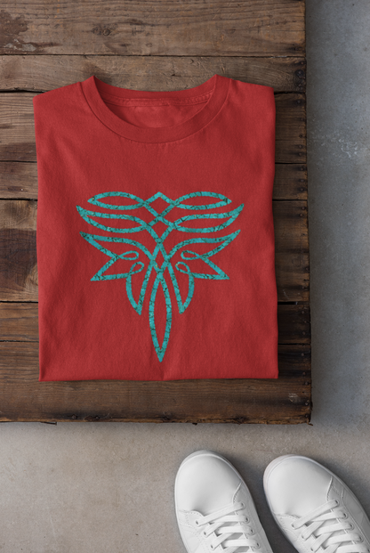 The Bold and Beautiful - Turquoise & Red Boot Stitch Tee