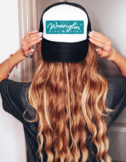 The Wranglin Kids & Cows Mesh Cap - Stylish Trucker Hat  Mothers Day Gift