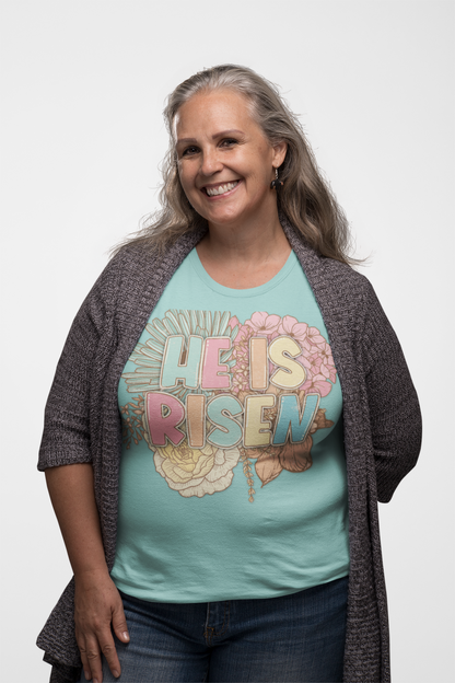 Beautiful Floral "Jesus Has Risen" Easter T-shirt