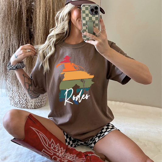Never Stop Spurring! Rodeo Western Trendy Bronc Vibes Unisex Garment-Dyed T-Shirt -Concert, Dancing, Mothers Day,