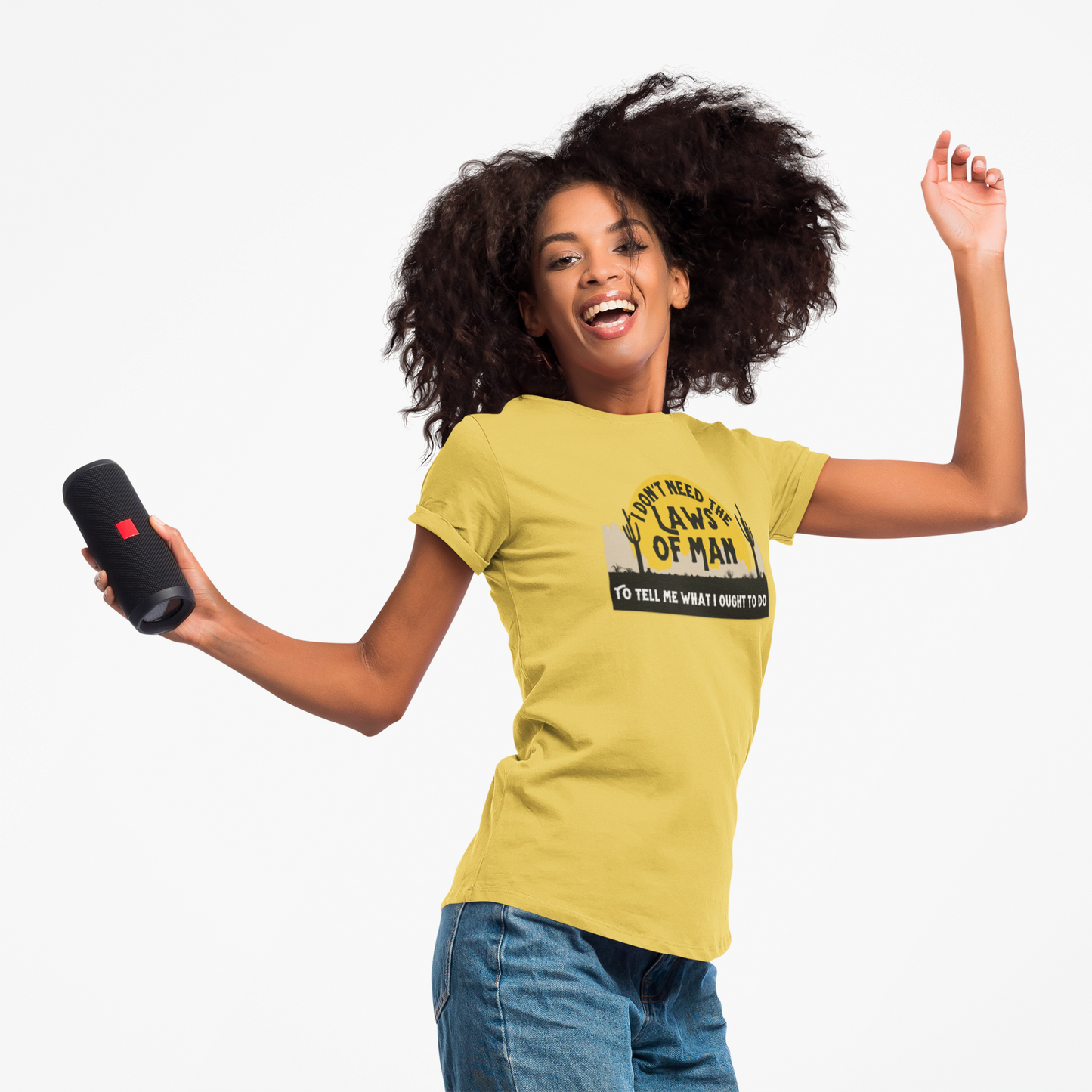 Rebel T-Shirt  'I Don't Need the Laws of Man To Tell Me What To Do' Trendy Layering Tee. Spring Summer Women's Top