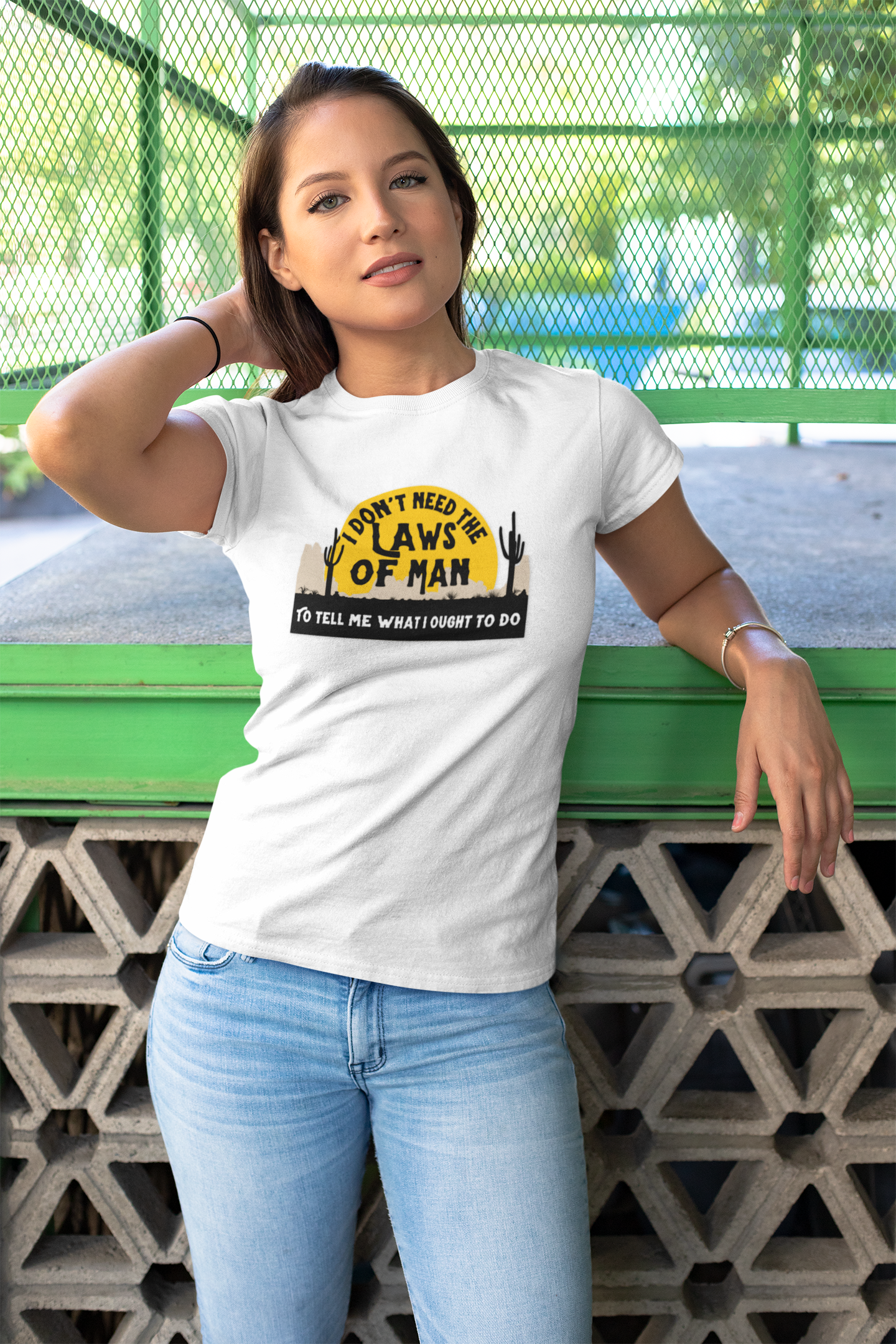 Rebel T-Shirt  'I Don't Need the Laws of Man To Tell Me What To Do' Trendy Layering Tee. Spring Summer Women's Top
