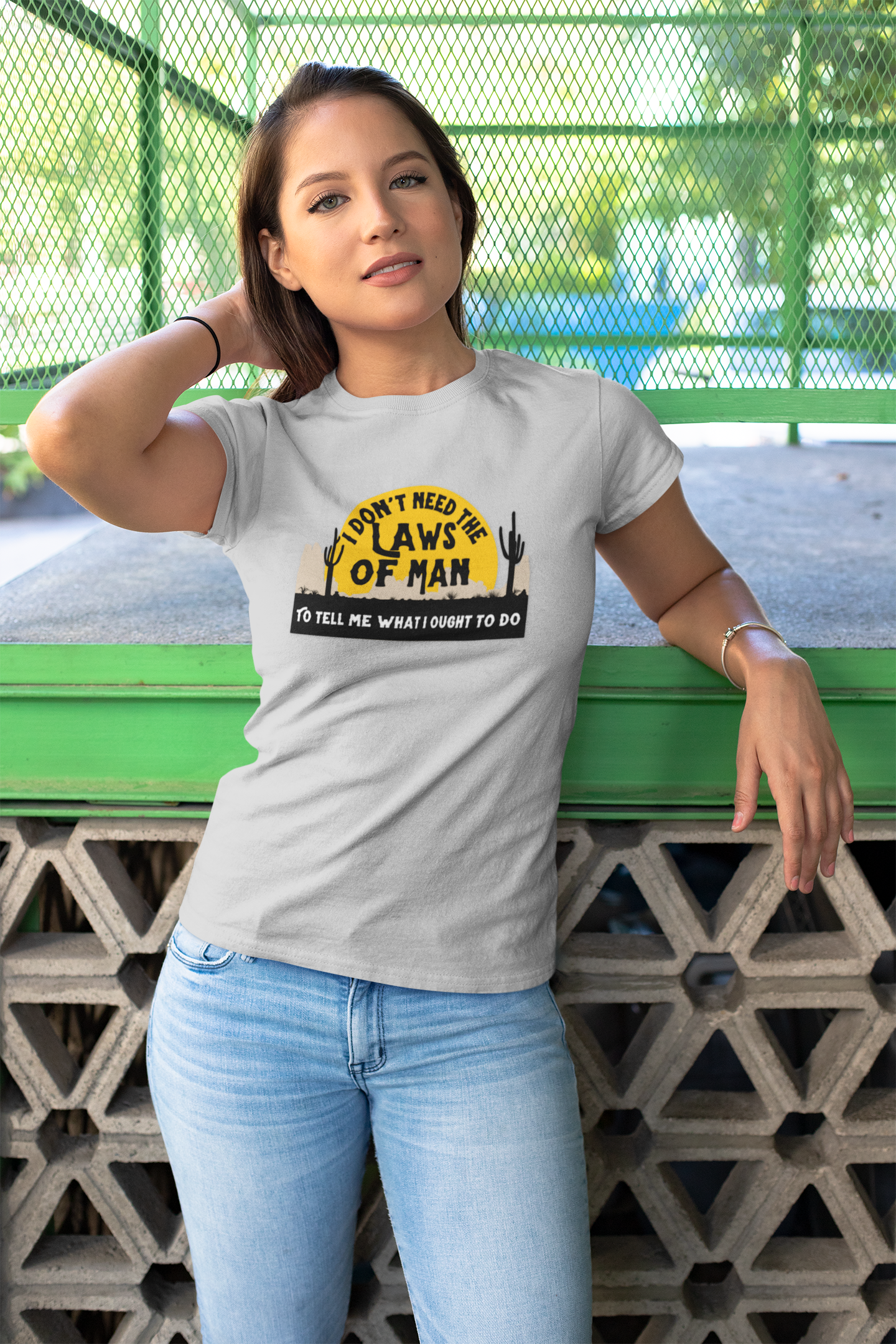 Rebel T-Shirt  'I Don't Need the Laws of Man To Tell Me What To Do' Trendy Layering Tee. Spring Summer Women's Top