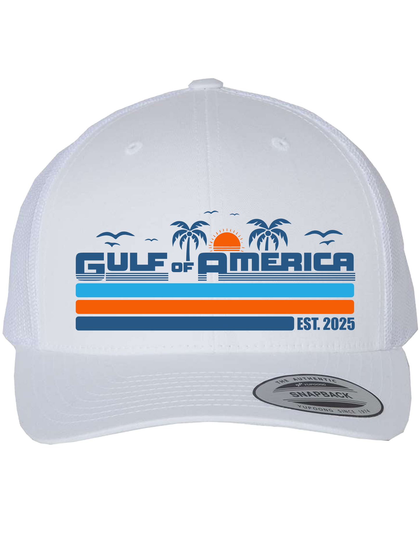 NEW Gulf of America Patriotic  Retro Trucker Hat - Vintage Beach Vibes, Trump, Gulf of America Patriot 2025 Cap