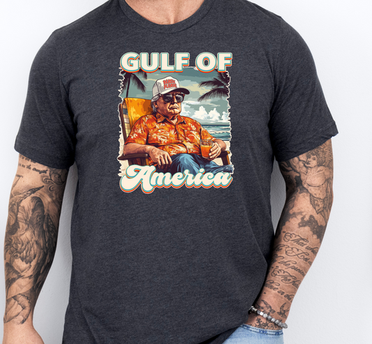 Donald Trump Vintage Gulf of America T-Shirt - Relaxed Fit Unisex Tee Gulf Of America Patriotic Tee, Gulf of America Shirt Est 2025