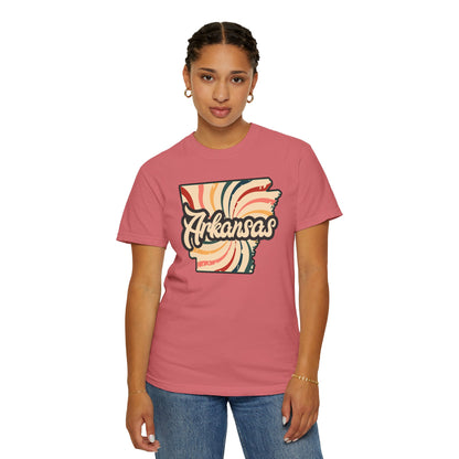 WOOO PIG SOOIE. , Arkansas Retro T-Shirt - Call Those Hogs - Natural State - Fun Summer Tee - Colorful - Razorbacks