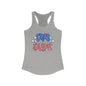 Stars and Stripes Racerback Tank, Patriotic Summer Top, 4th of July Clothing, Independence Day Shirt, Vacation Wear, Festive Activewear Red White and Blue