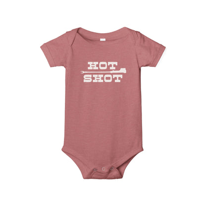 Cute 'Hot Shot' Infant Jersey One Piece for Baby Boys or Girls, Onesie Farmer Cattle Rancher Western Unisex Multiple Colors to Choose From