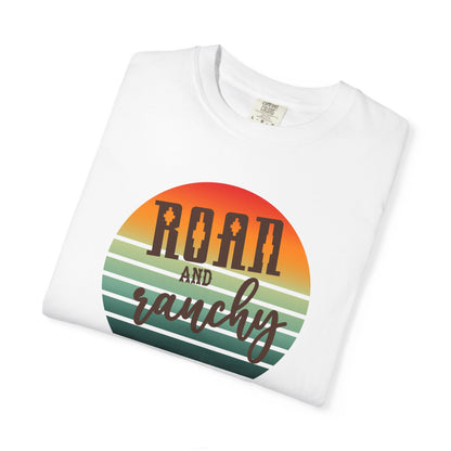 Raon and Ranchy Retro Vibes  Garment-Dyed T-Shirt, Western Style Graphic Tee, Summer Top, Rodeos, Aztec, Popular Tshirt