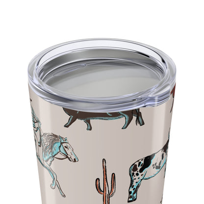 Cattle Drive Cowboy Theme Tumbler 20oz | Rustic Western Drinkware, Perfect Gift for Rodeo Lovers, Camping, Ranch Decor, Country Style Insulated Cup
