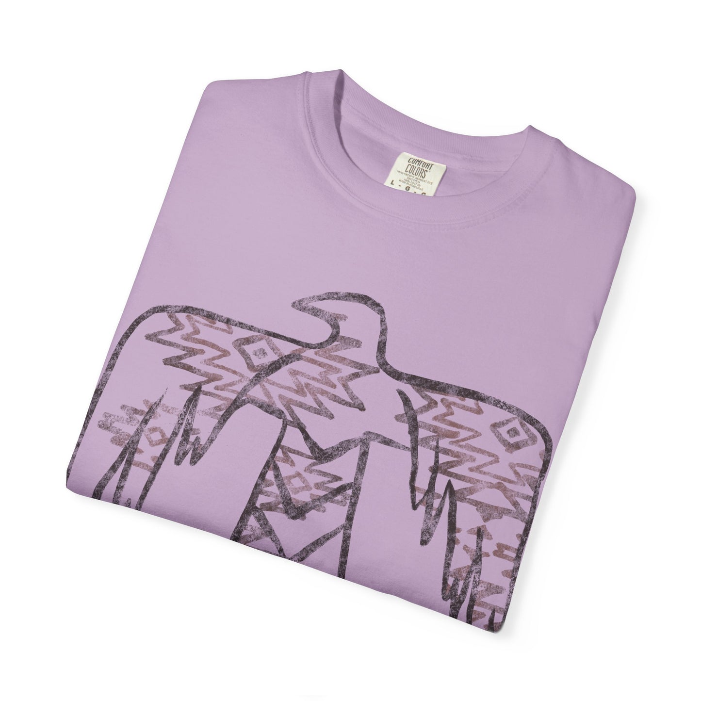 American Indian Thunderbird Grunge Unisex Garment-Dyed T-Shirt with Artistic Design, Casual Wear, Boho Style,  Graphic Tee, Eco-Friendly Fashion, Unique Gift For Her
