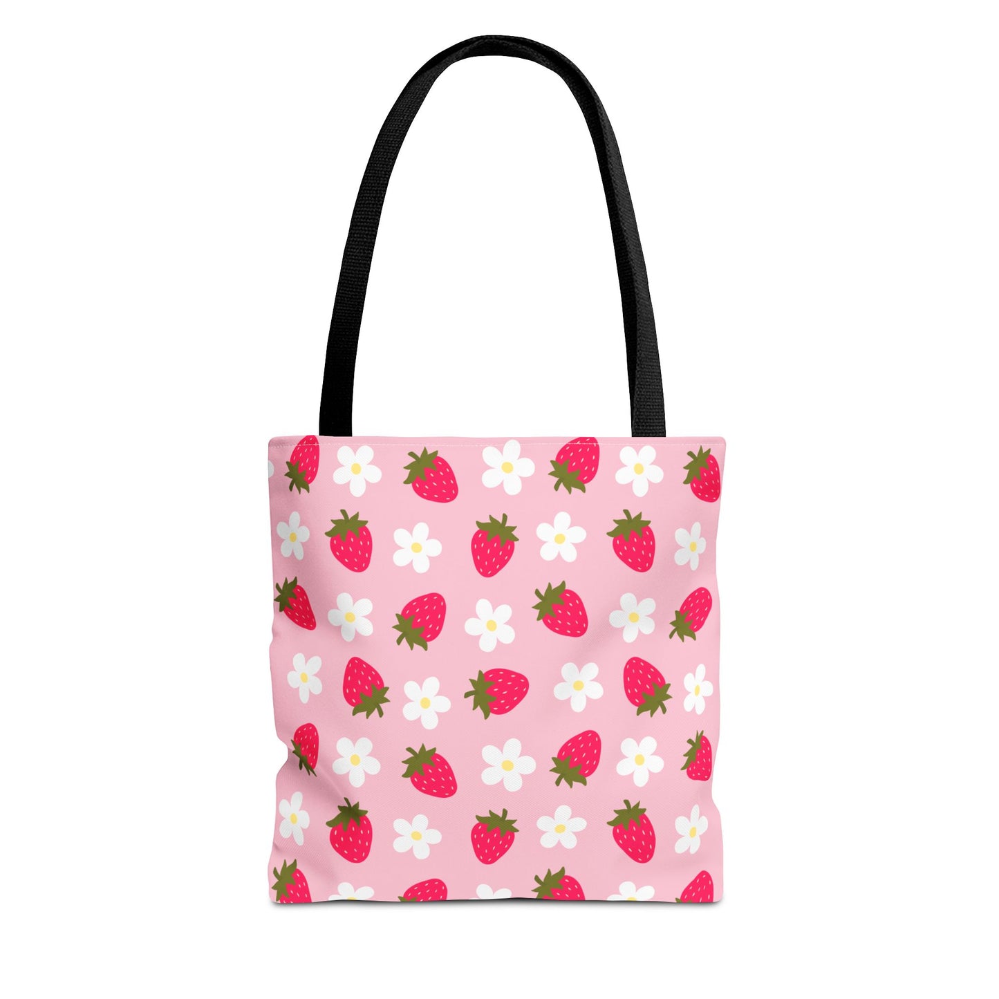 Adorable Strawberry Floral Tote Bag - Perfect for Summer Outings, Farmers' Markets, Festivals, Garage Sales, Grocery, Kids, Lake, River, Pool, Beach Bag