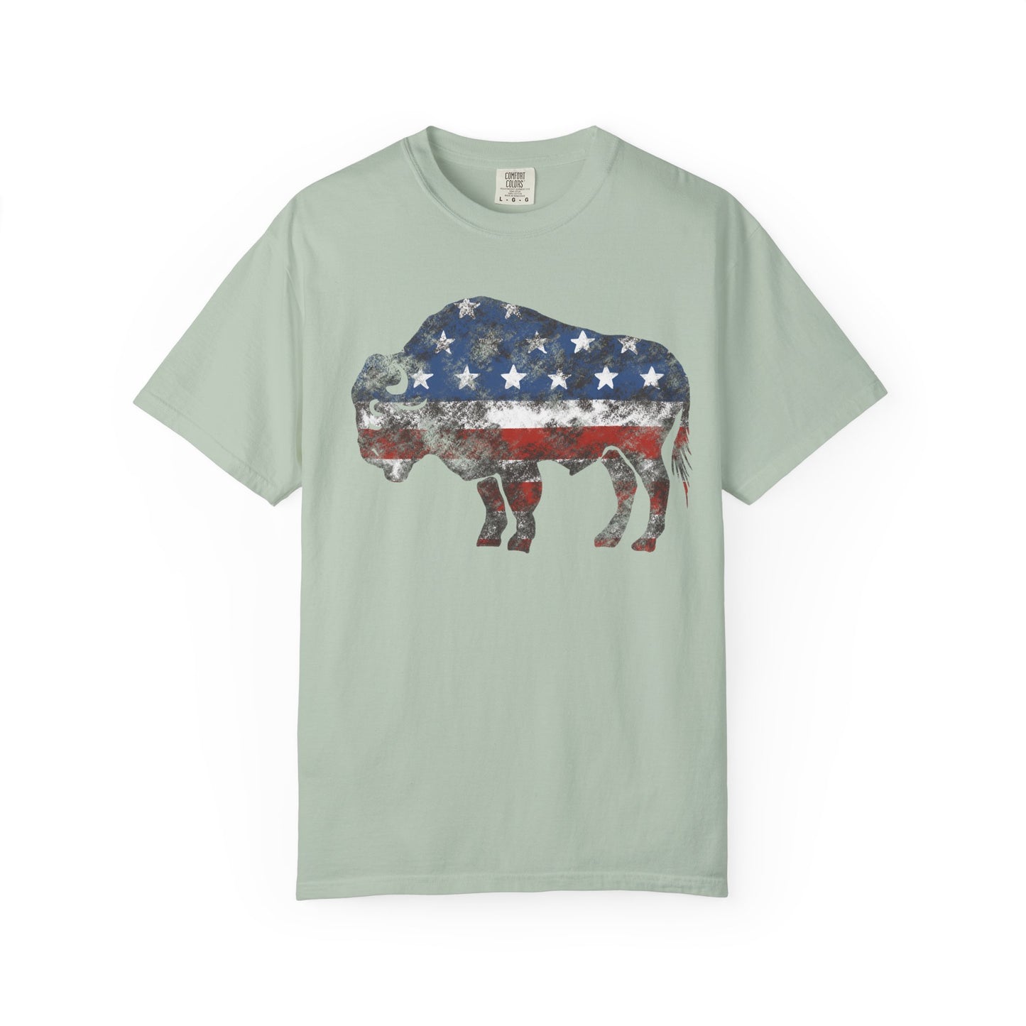 Distressed Graphic American Buffalo T-Shirt, Patriotic Tee, Unisex Graphic Shirt, 4th of July, Red White and Blue, Fourth of July,  Different colors