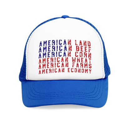 American Made, This Hat Says It All!!! American Pride, Patriotic Mesh Cap – Red White and Blue Trucker Hat, Wheat, Farm, Beef, Corn