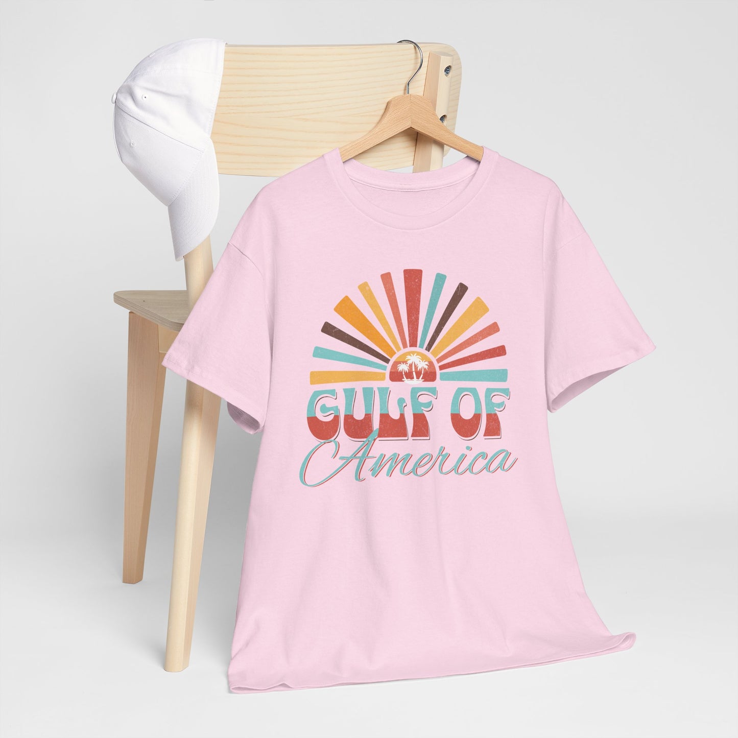 Gulf of America Sunset Tee - Casual Summer Vibe, Beachwear for Vacation, Gift for Travelers, Festival Essential, Retro Graphic Tee, Beach Wea
