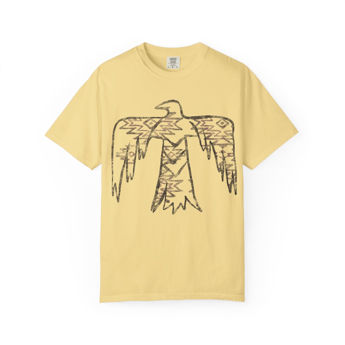 American Indian Thunderbird Grunge Unisex Garment-Dyed T-Shirt with Artistic Design, Casual Wear, Boho Style,  Graphic Tee, Eco-Friendly Fashion, Unique Gift For Her