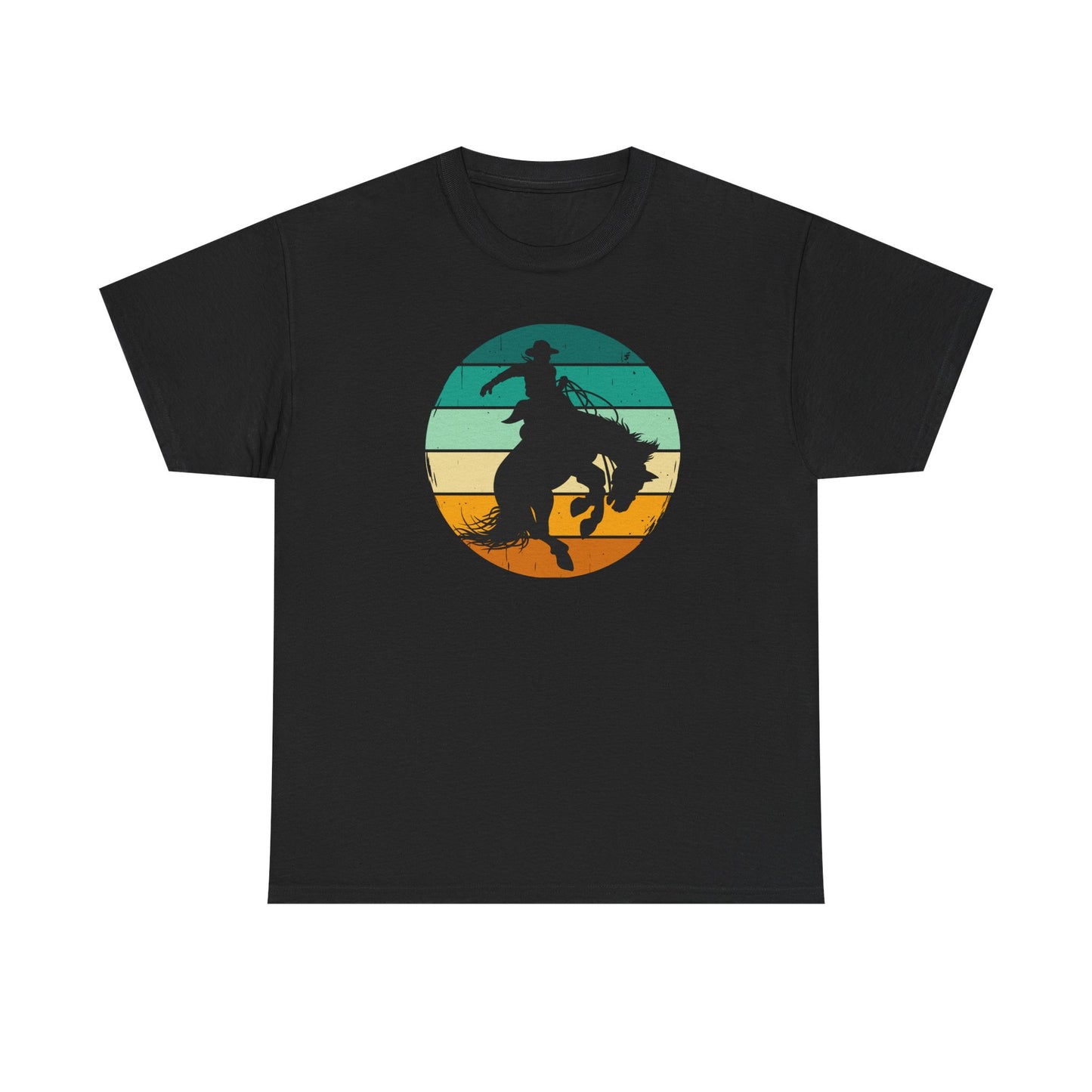 Ride It! Retro Cowboy Unisex Heavy Cotton Tee Rodeo, Honky Tonk,  Concert, County Fair -Great Layering Tee.  8 Great Colors to Choose From