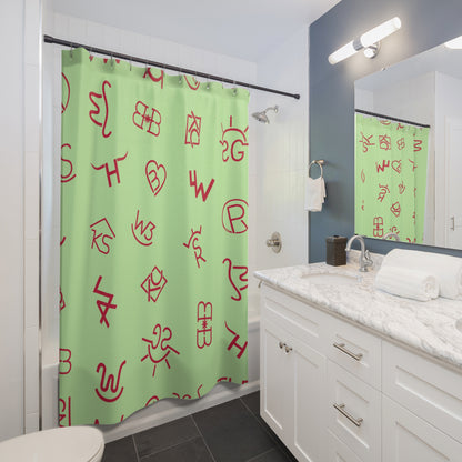 Western Trendy Cattle Brand Shower Curtain