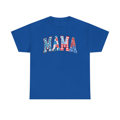 New Patriotic Mama Tee, 4th of July Cotton Shirt,  4th of July, Independence Day Outfit, Casual Summer Wear, Family Reunion