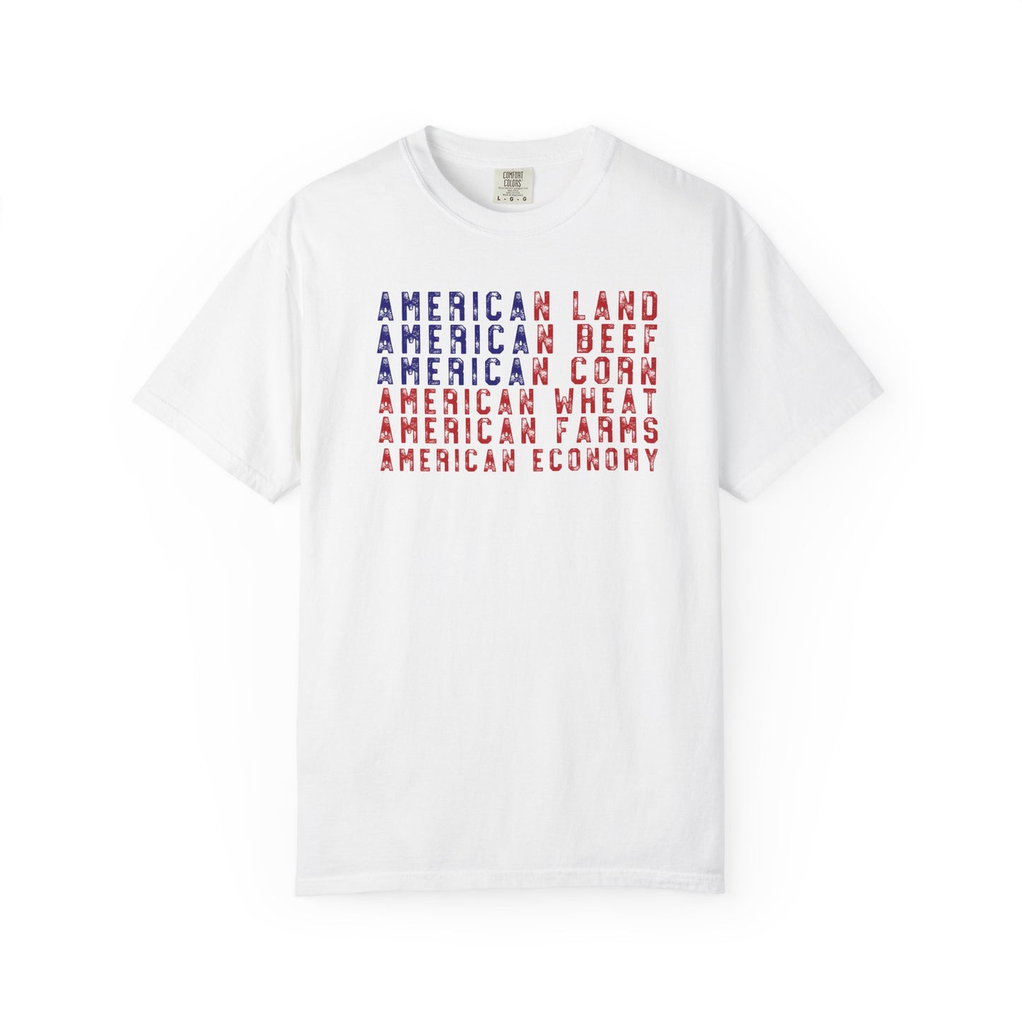Vintage American Beef Corn Land  Wheat Farms Pride T-shirt - Land, Beef, Corn Wheat Crops USA America Patriotic  Design
