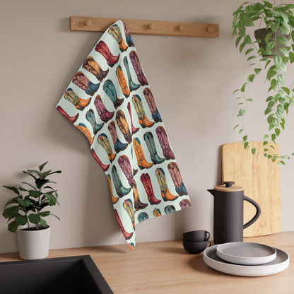 Colorful Cowboy Boots Tea Towels - Fun Western Kitchen Decor House Warming Gift Idea - Farm House Style