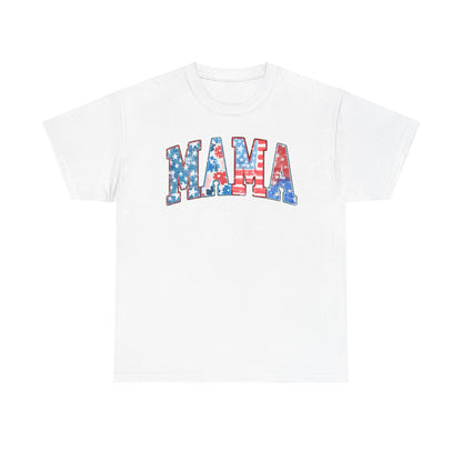 New Patriotic Mama Tee, 4th of July Cotton Shirt,  4th of July, Independence Day Outfit, Casual Summer Wear, Family Reunion