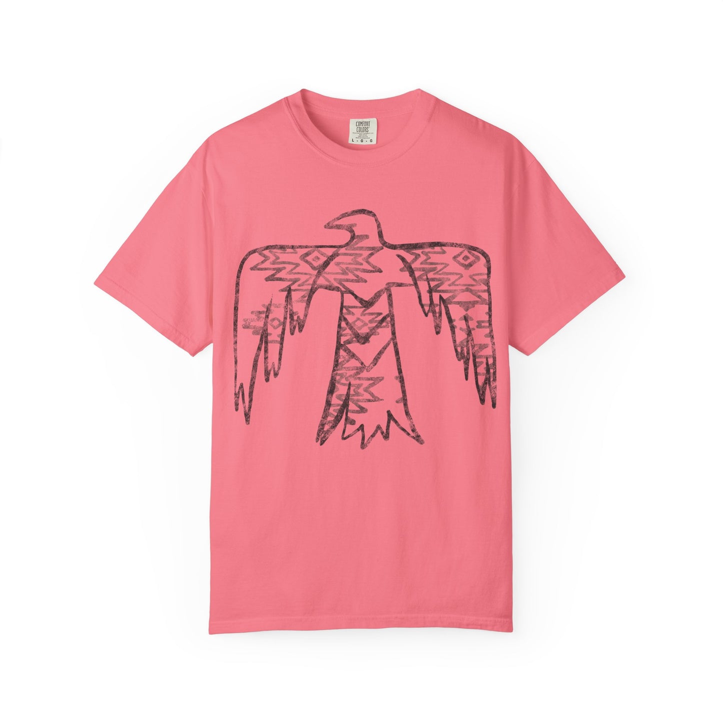 American Indian Thunderbird Grunge Unisex Garment-Dyed T-Shirt with Artistic Design, Casual Wear, Boho Style,  Graphic Tee, Eco-Friendly Fashion, Unique Gift For Her
