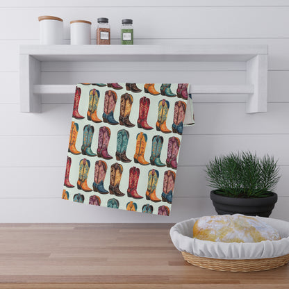 Colorful Cowboy Boots Tea Towels - Fun Western Kitchen Decor House Warming Gift Idea - Farm House Style