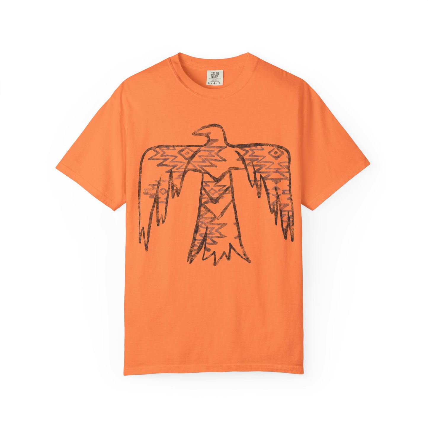 American Indian Thunderbird Grunge Unisex Garment-Dyed T-Shirt with Artistic Design, Casual Wear, Boho Style,  Graphic Tee, Eco-Friendly Fashion, Unique Gift For Her