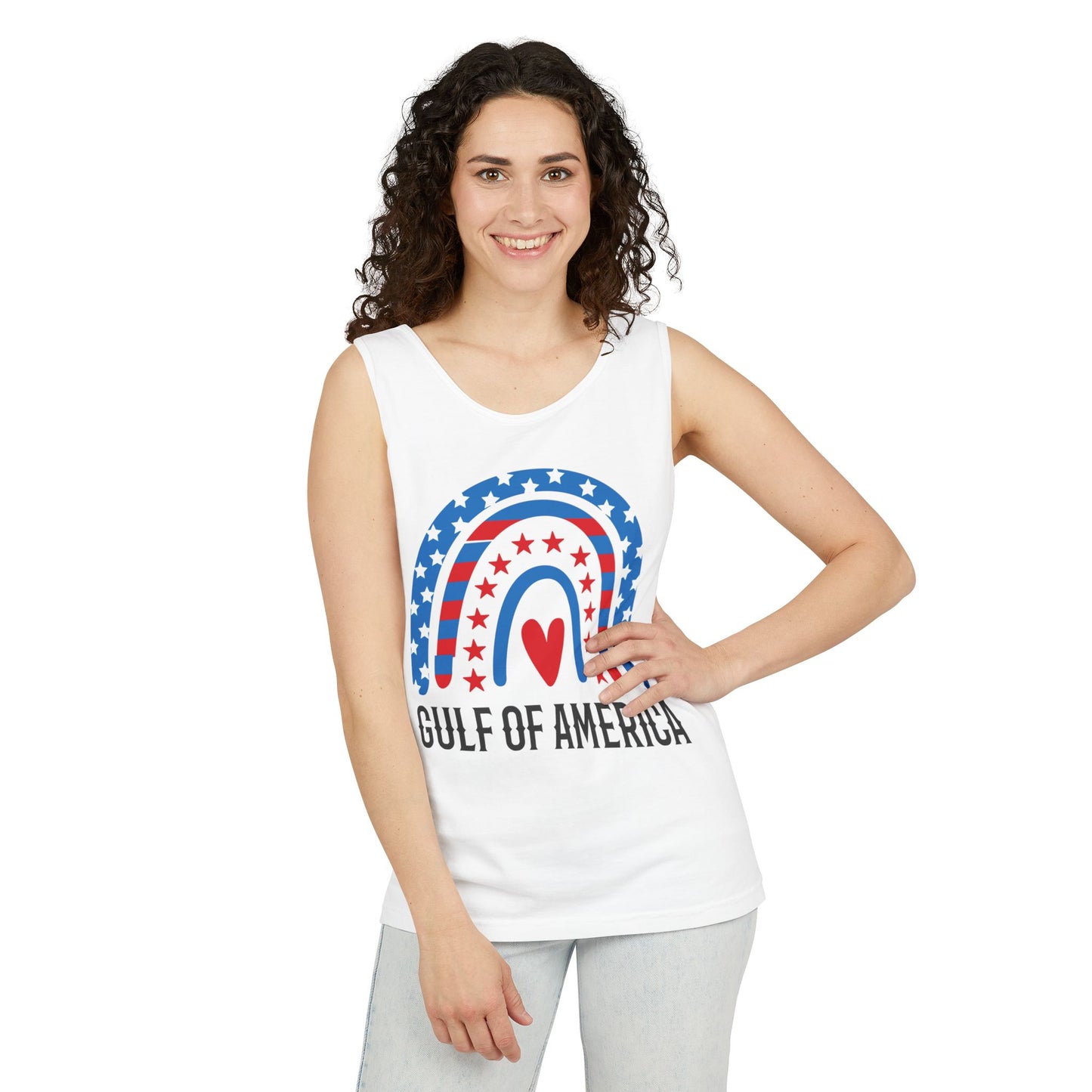 Gulf of America Tank Top, Gulf of America Tee, Sleeveless Gulf of America, Unisex, Rainbow Colorful Beach Tank, Emerald Coast